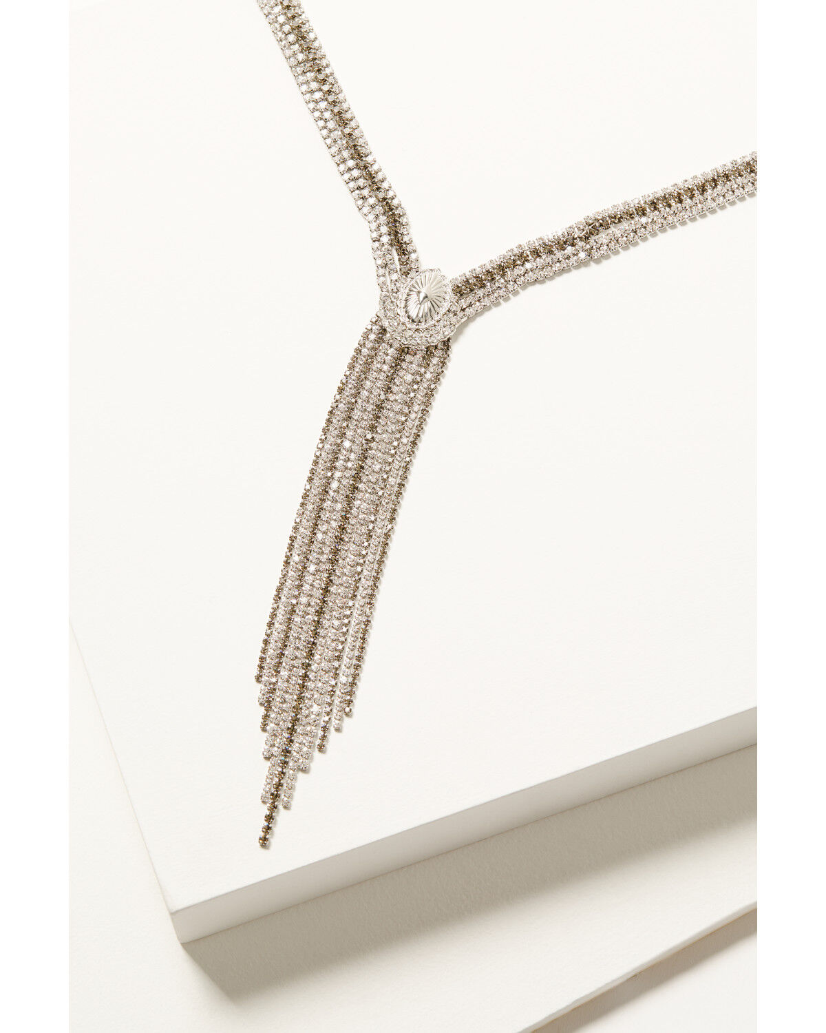 Image #3 - Wonderwest Women's Annalee Rhinestone Lariat Necklace, Silver, hi-res