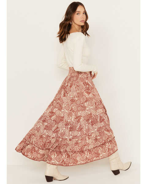 Image #3 - Angie Women's High Low Floral Print Maxi Skirt, , hi-res