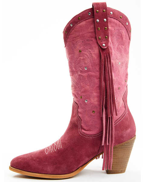 Image #3 - Idyllwind Women's Sashay Fringe Studded Leather Western Boots - Pointed Toe, Pink, hi-res