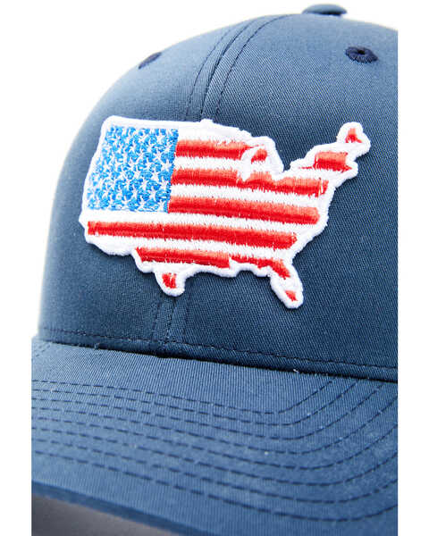Image #2 - Oil Field Hats Men's Navy American Flag US Patch Mesh-Back Ball Cap, Navy, hi-res