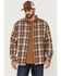 Image #1 - Brothers and Sons Men's Plaid Long Sleeve Button-Down Western Shirt, Brown, hi-res