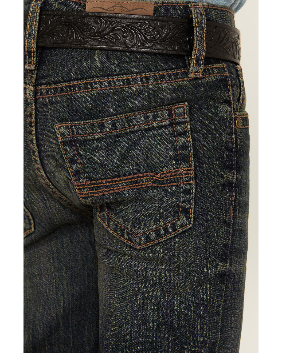 Image #4 - Cody James Little Boys' Barn Sour Dark Wash Slim Stretch Straight Jeans, Dark Wash, hi-res