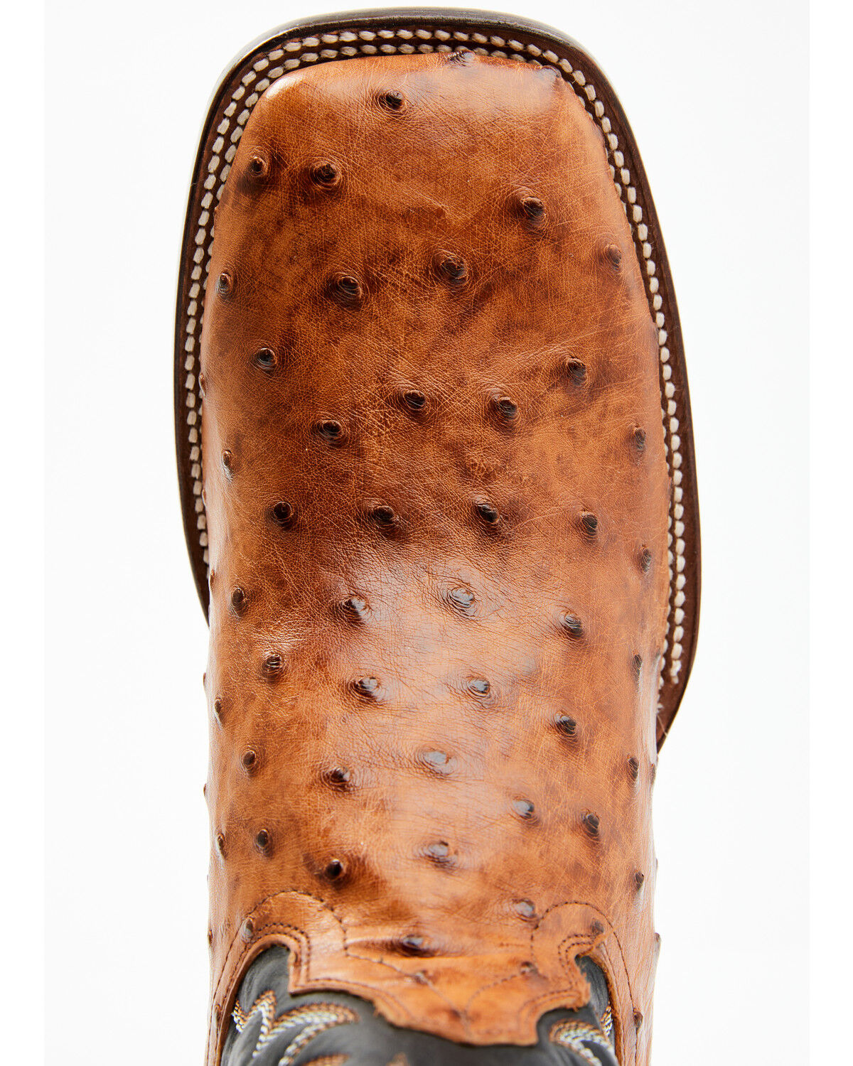 Image #6 - Cody James Men's Full Quill Cognac Ostrich Exotic Western Boots - Broad Square Toe, Black, hi-res