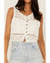 Image #4 - Cleo + Wolf Women's Crochet Floral Cropped Tank Top, Ivory, hi-res