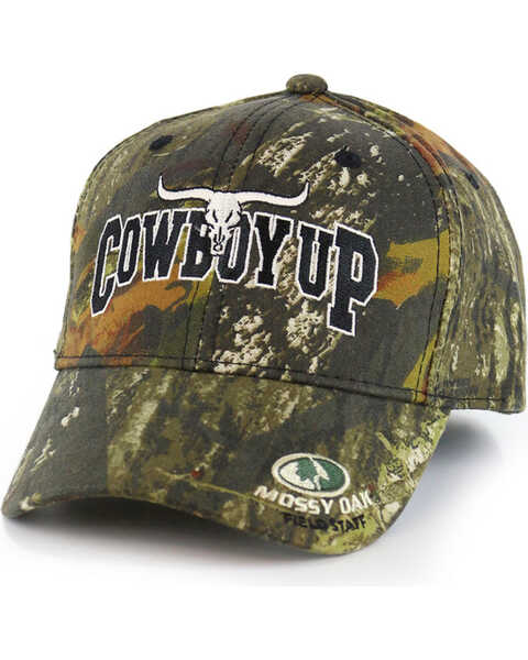 Cowboy Up Men's Camo Print Ball Cap, Camouflage, hi-res