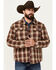 Image #1 - Justin Men's Jackson Plaid Print Snap Shacket, Rust Copper, hi-res