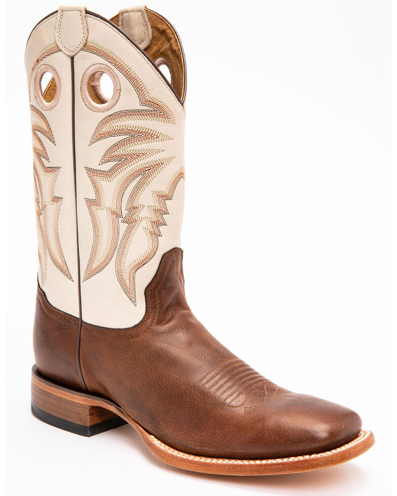 Cody James Men's FullGrain Leather Western Boots Wide Square Toe