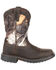 Image #2 - Rocky Boys' Big Kid Ride FLX Waterproof Western Work Boots - Soft Toe, Brown, hi-res