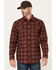 Image #1 - Carhartt Men's FR Plaid Print Long Sleeve Snap Western Work Shirt, Burgundy, hi-res