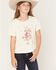 Image #1 - Buttercup Girls' In My Cowgirl Era Short Sleeve Graphic Tee, Off White, hi-res