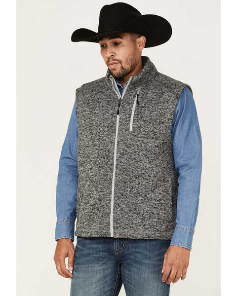 Cody James Men's Range Zip-Front Sweater Knit Vest , Charcoal, hi-res