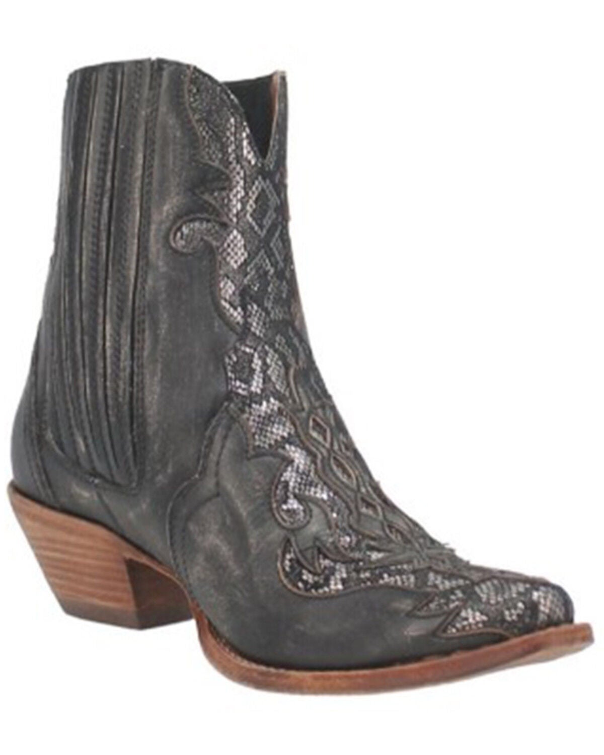 Dan Post Women's Shay Booties - Round Toe, Black, hi-res