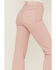 Image #4 - Sneak Peek Women's High Rise Raw Hem Crop Jeans, Pink, hi-res