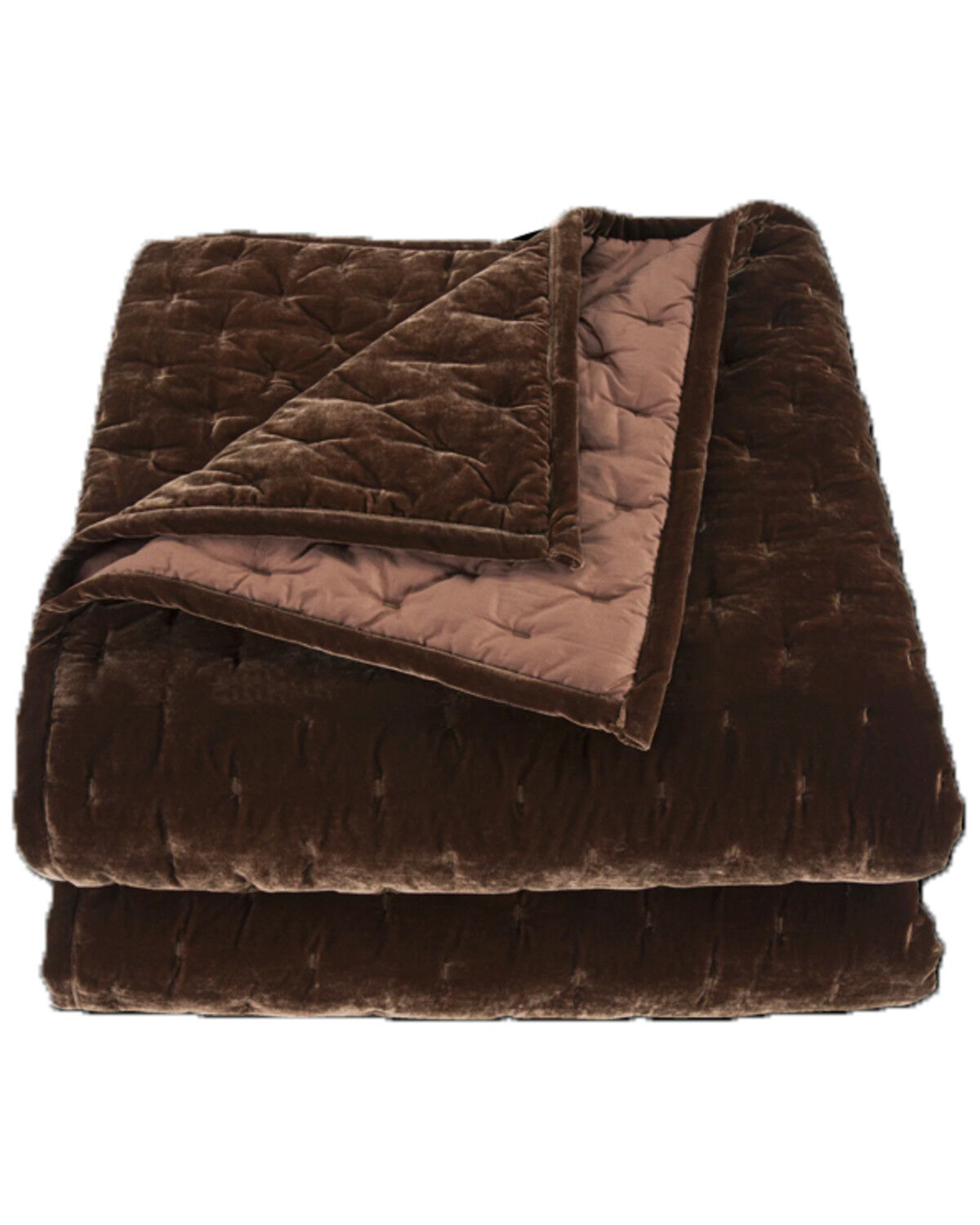 Image #2 - HiEnd Accents Copper Brown Stella Faux Silk Velvet 3-Piece King Quilt Set, Copper, hi-res