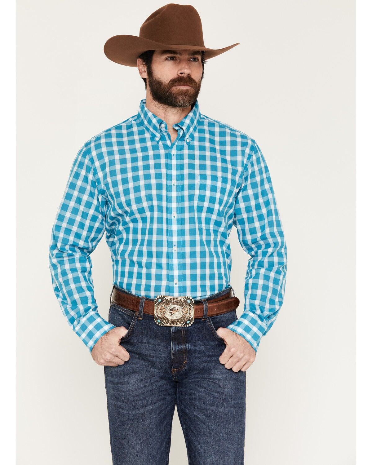 Image #2 - Wrangler Riata Men's Assorted Plaid Print Long Sleeve Button-Down Western Shirt, Multi, hi-res