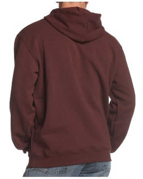 Image #2 - Carhartt Men's Loose Fit Midweight Logo Sleeve Graphic Hooded Sweatshirt - Big & Tall, Wine, hi-res