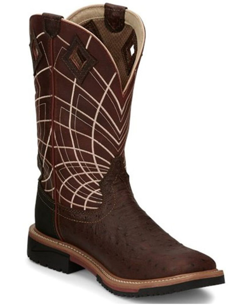 Justin Men's Derrickman Western Work Boots - Soft Toe, Rust Copper, hi-res