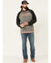 Image #2 - Cinch Men's Vintage Logo Raglan Hooded Sweatshirt , Grey, hi-res