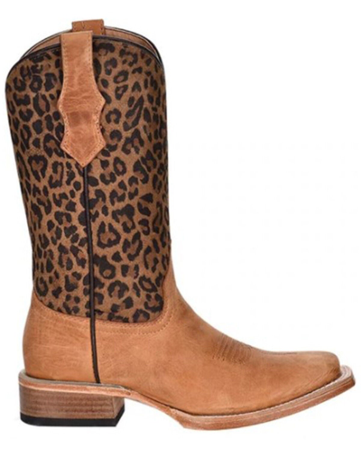 Circle G Girls' Leopard Print Western Boots Square Toe Country