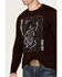 Image #3 - Moonshine Spirit Men's Skully Graphic Long Sleeve T-Shirt, Burgundy, hi-res