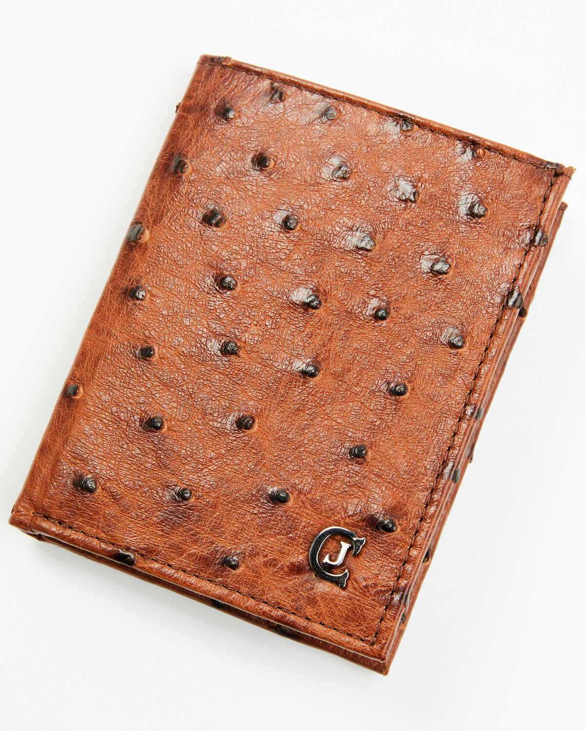 Image #1 - Cody James Black 1978® Men's Dawson Exotic Full-Quill Ostrich Bifold Wallet, Cognac, hi-res