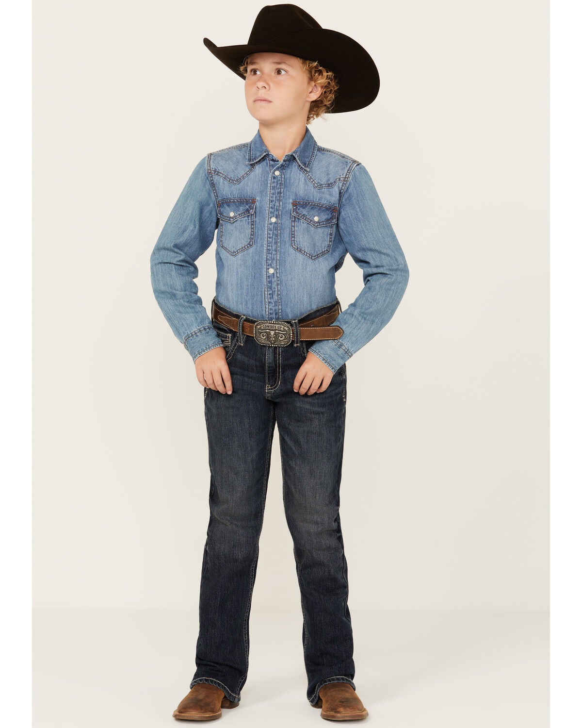 Cody James Boys' Dark Wash Moonlight Slim Stretch Bootcut Jeans, Dark Wash, hi-res