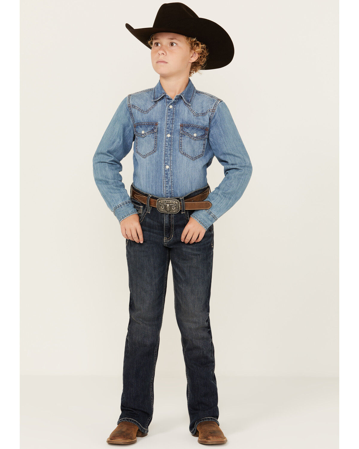 Image #1 - Cody James Boys' Dark Wash Moonlight Slim Stretch Bootcut Jeans, Dark Wash, hi-res