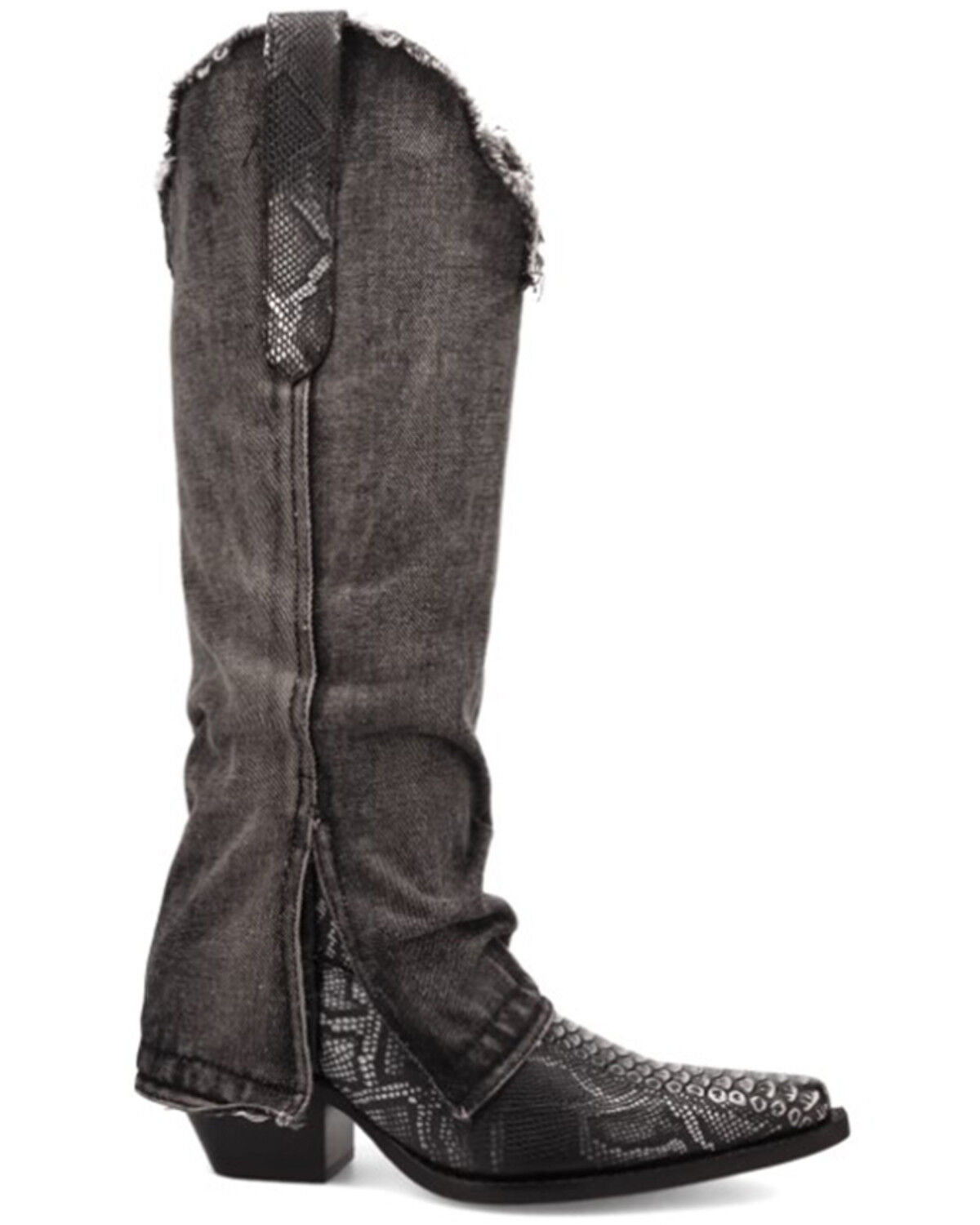 Image #2 - Dingo Women's Shabby Tall Western Boots - Snip Toe, Black, hi-res