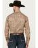 Image #4 - Stetson Men's Medallion Print Long Sleeve Pearl Snap Western Shirt, Brown, hi-res