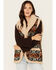 Image #1 - Cotton & Rye Women's Southwestern Print Sherpa Lined Vest, Rust, hi-res