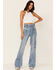 Image #1 - Flying Tomato Women's Light Wash Vintage High Rise Paperbag Tie Waist Jeans, , hi-res