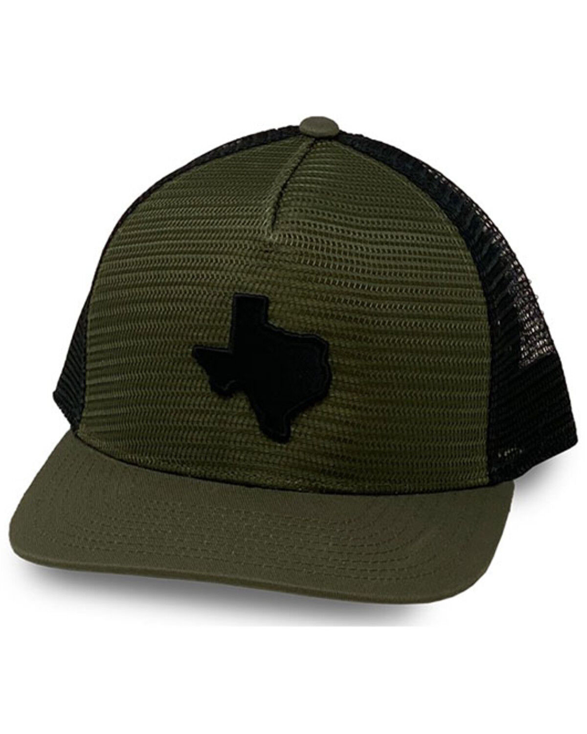 Image #1 - Oil Field Hats Men's Loden & Black Texas State Patch Mesh Ball Cap, Olive, hi-res