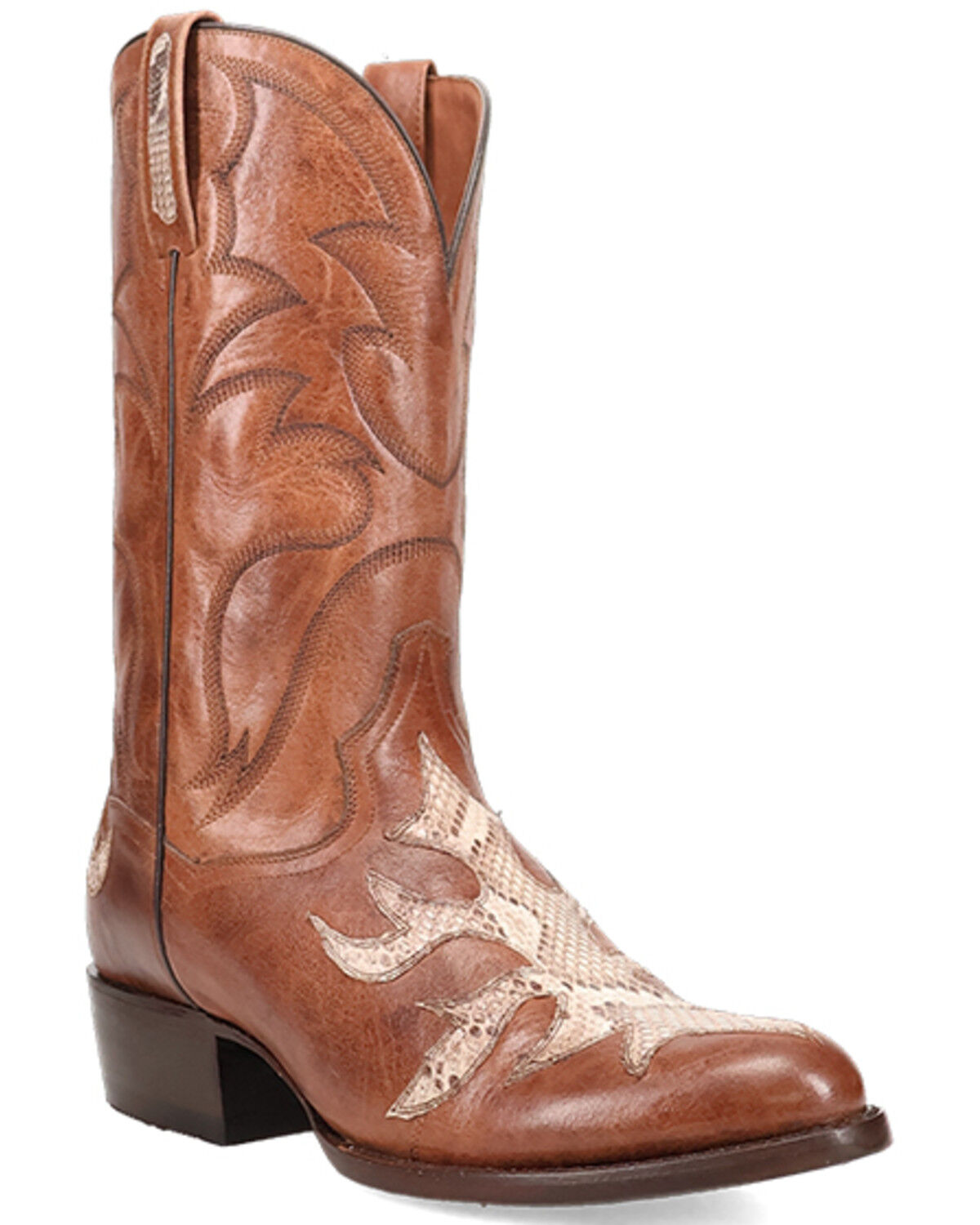 Image #1 - Dan Post Men's Exotic Snake Western Boots - Round Toe, Natural, hi-res