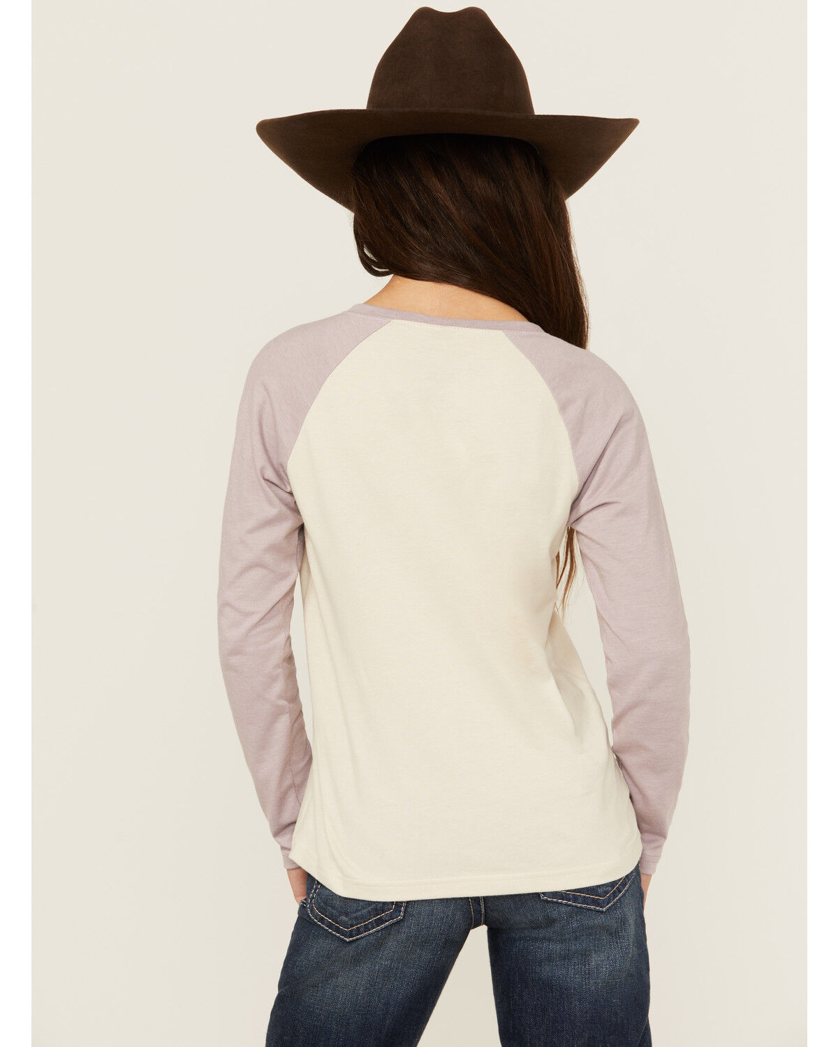 Image #4 - Ariat Girls' Script Baseball Long Sleeve Shirt, Purple, hi-res