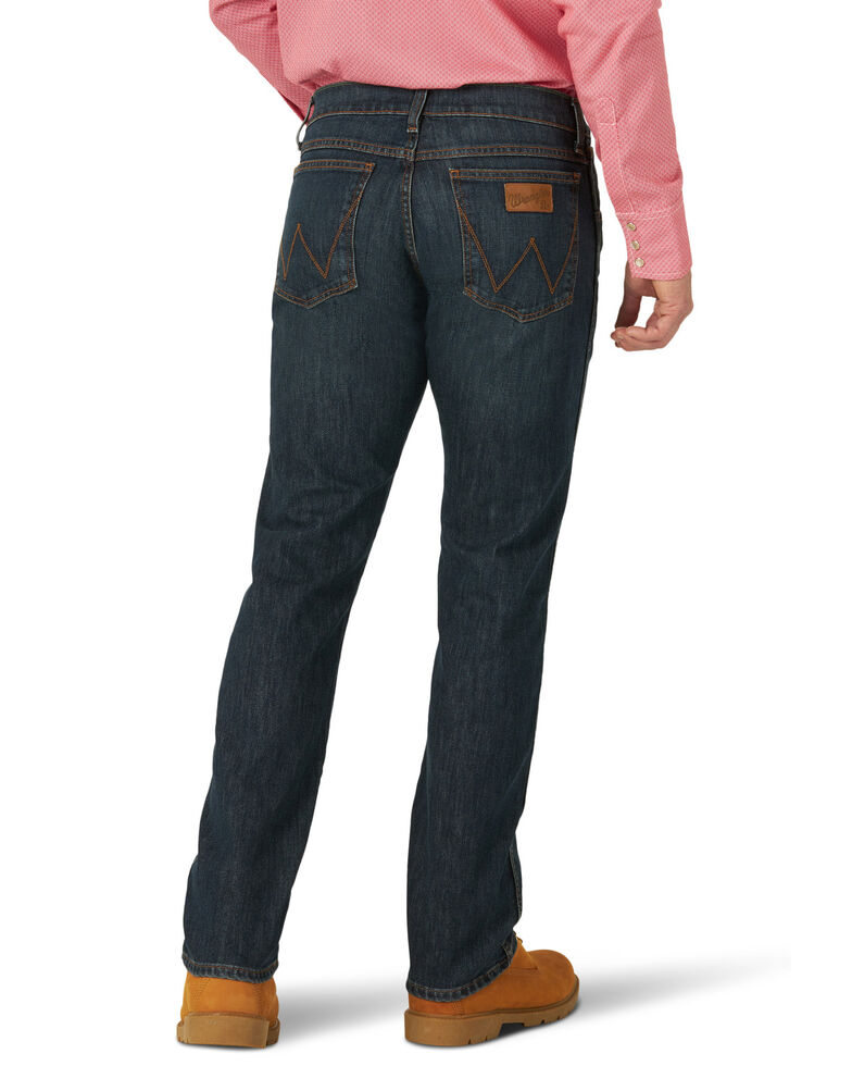 Wrangler Retro Men's FR New Castle Dark Slim Straight Work Jeans , Blue, hi-res