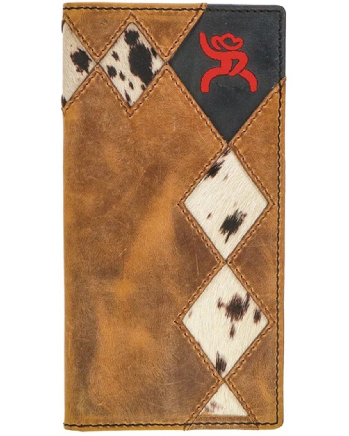 Hooey Men's Roughy Crazy Horse Rodeo Wallet, Brown, hi-res