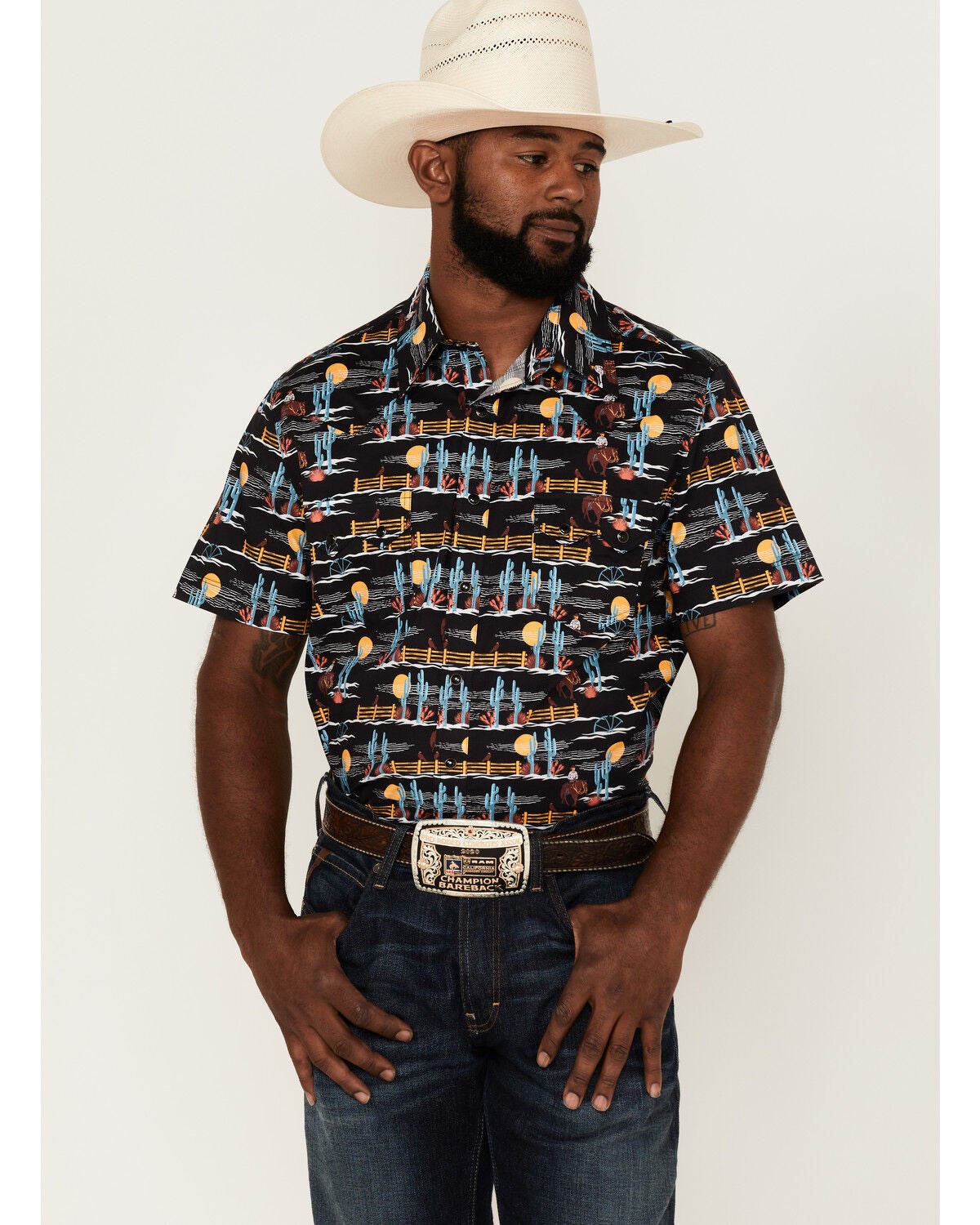 Short Sleeve Snap Western Shirt 