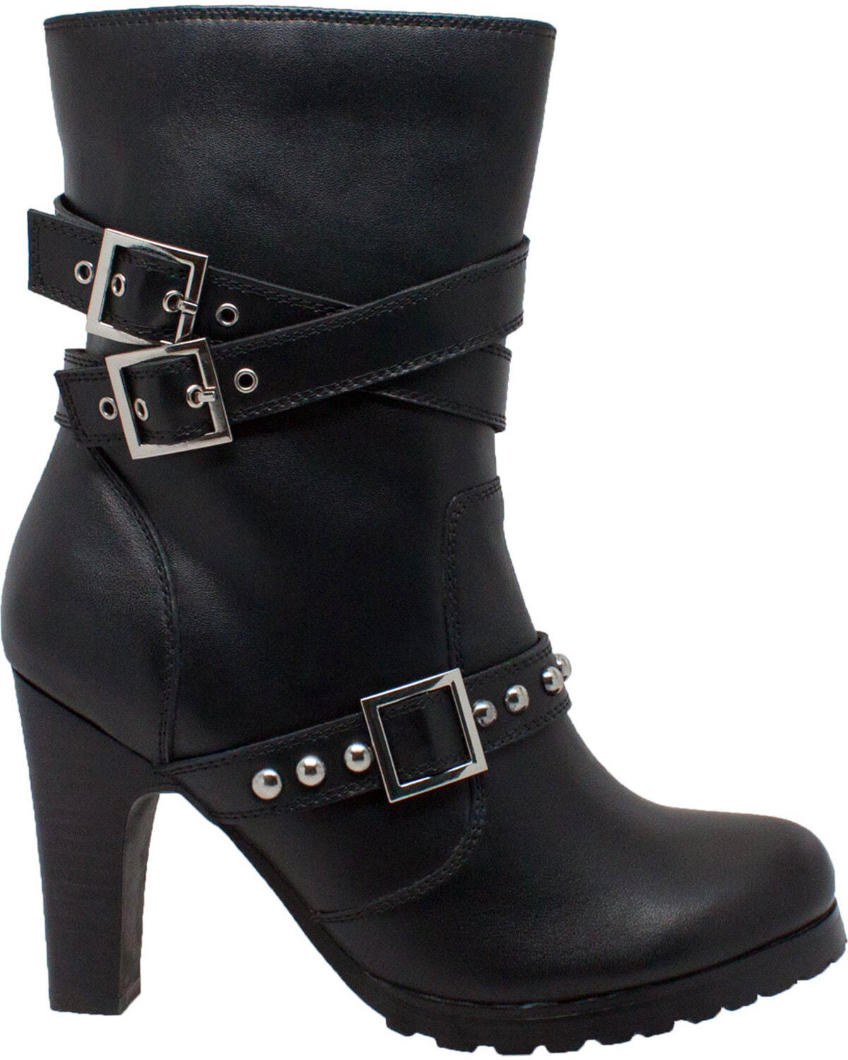black buckle biker boots