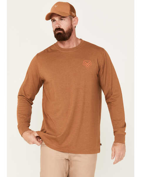 Hawx Men's Ombre Long Sleeve Graphic Work T-Shirt, Rust Copper, hi-res