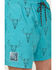 Image #2 - Rock & Roll Denim Men's Caribbean Long Horn Stretch Volley Shorts, Turquoise, hi-res