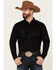 Image #1 - Cody James Men's Solid Treadstone Long Sleeve Pearl Snap Western Shirt, Black, hi-res