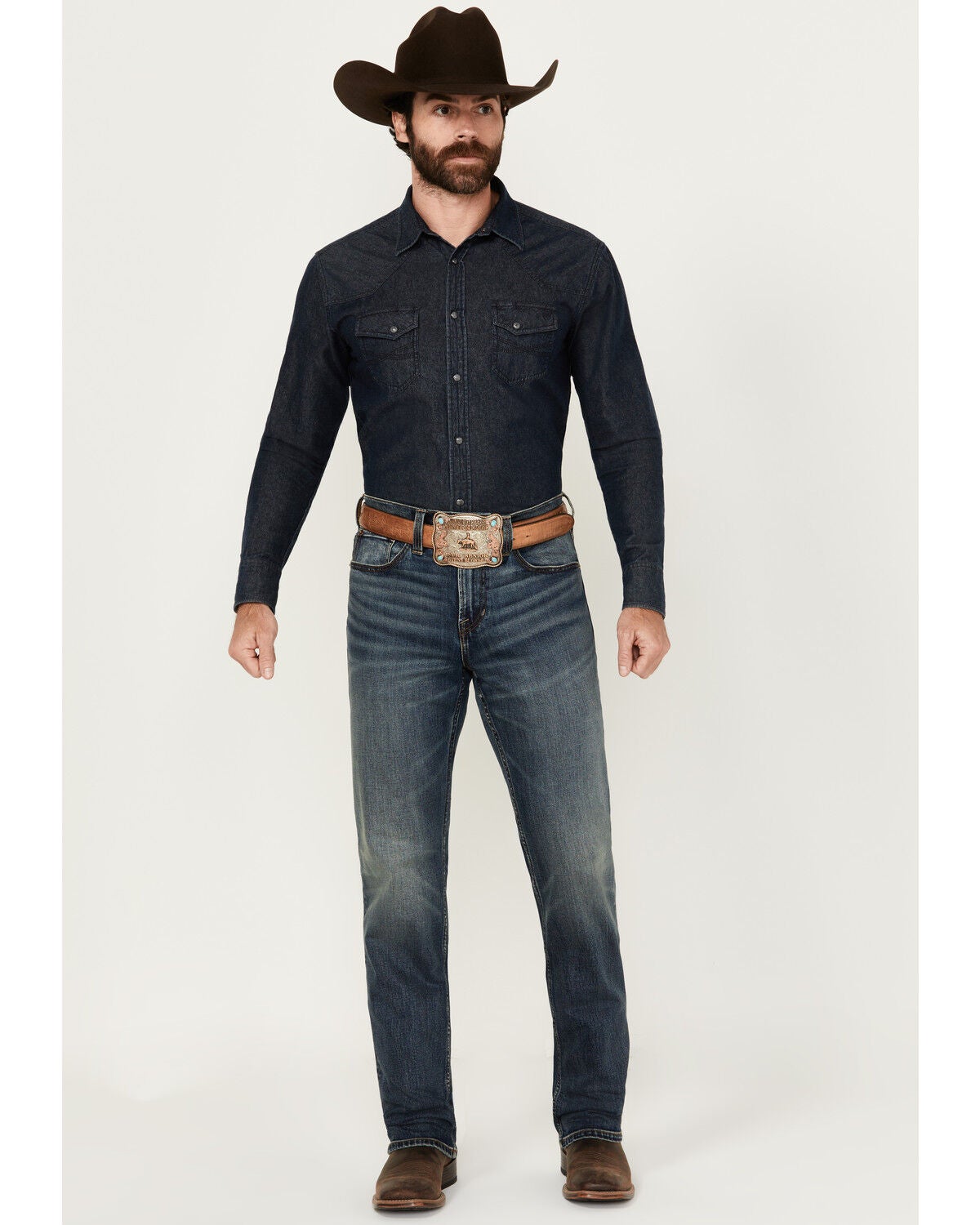 Blue Ranchwear Men's Sonora Wash Bronson Slim Straight Stretch Denim Jeans, Medium Wash, hi-res