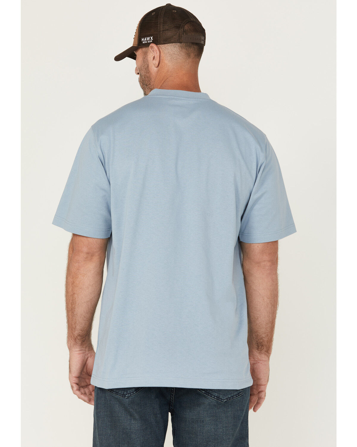 Image #4 - Hawx Men's Forge Solid Short Sleeve Work T-Shirt, Light Blue, hi-res