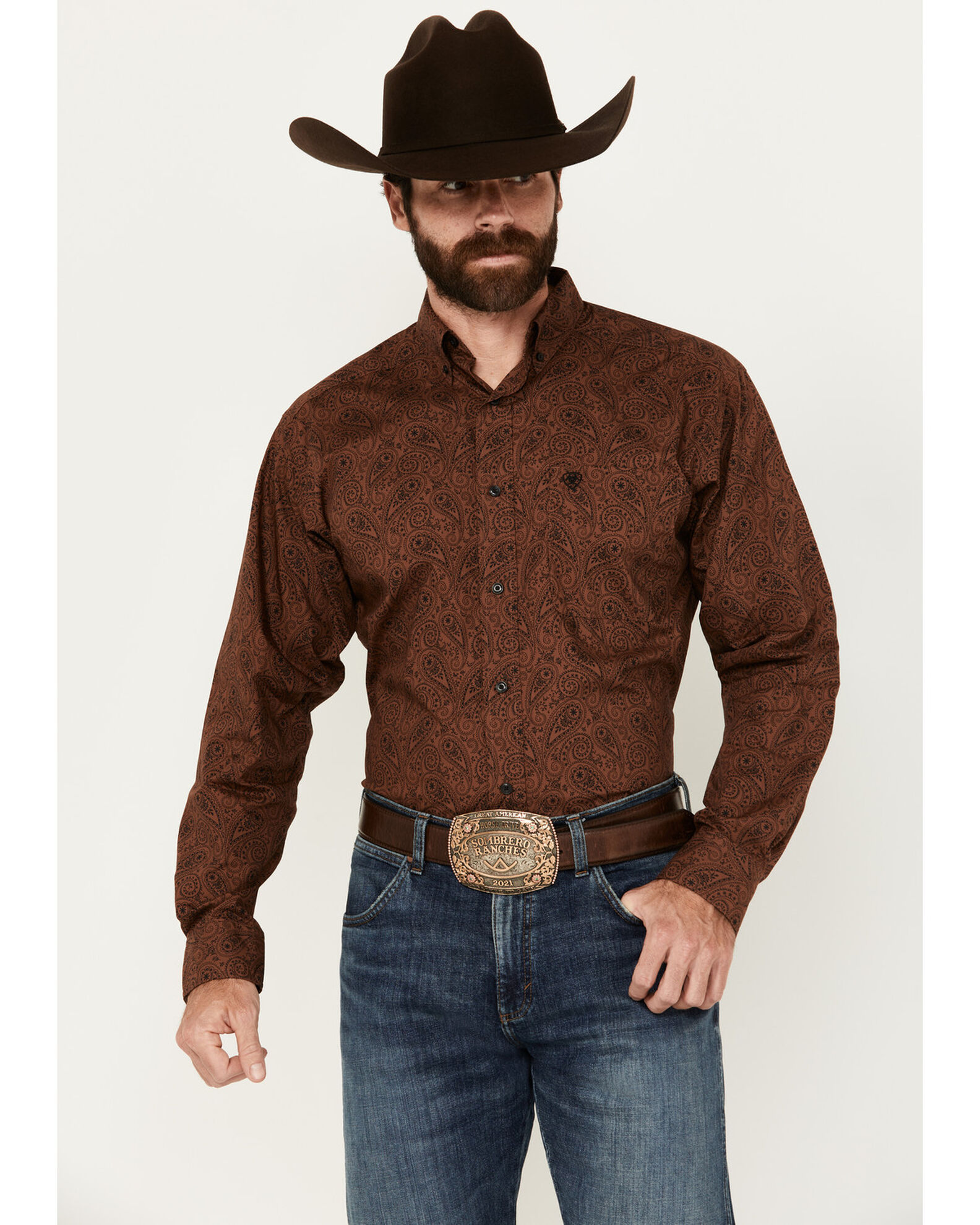 Ariat Men s Nicky Paisley Print Long Sleeve Button Down Shirt Country Outfitter