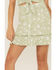 Image #2 - Shyanne Women's Floral Print Button Front Skirt, Seafoam, hi-res