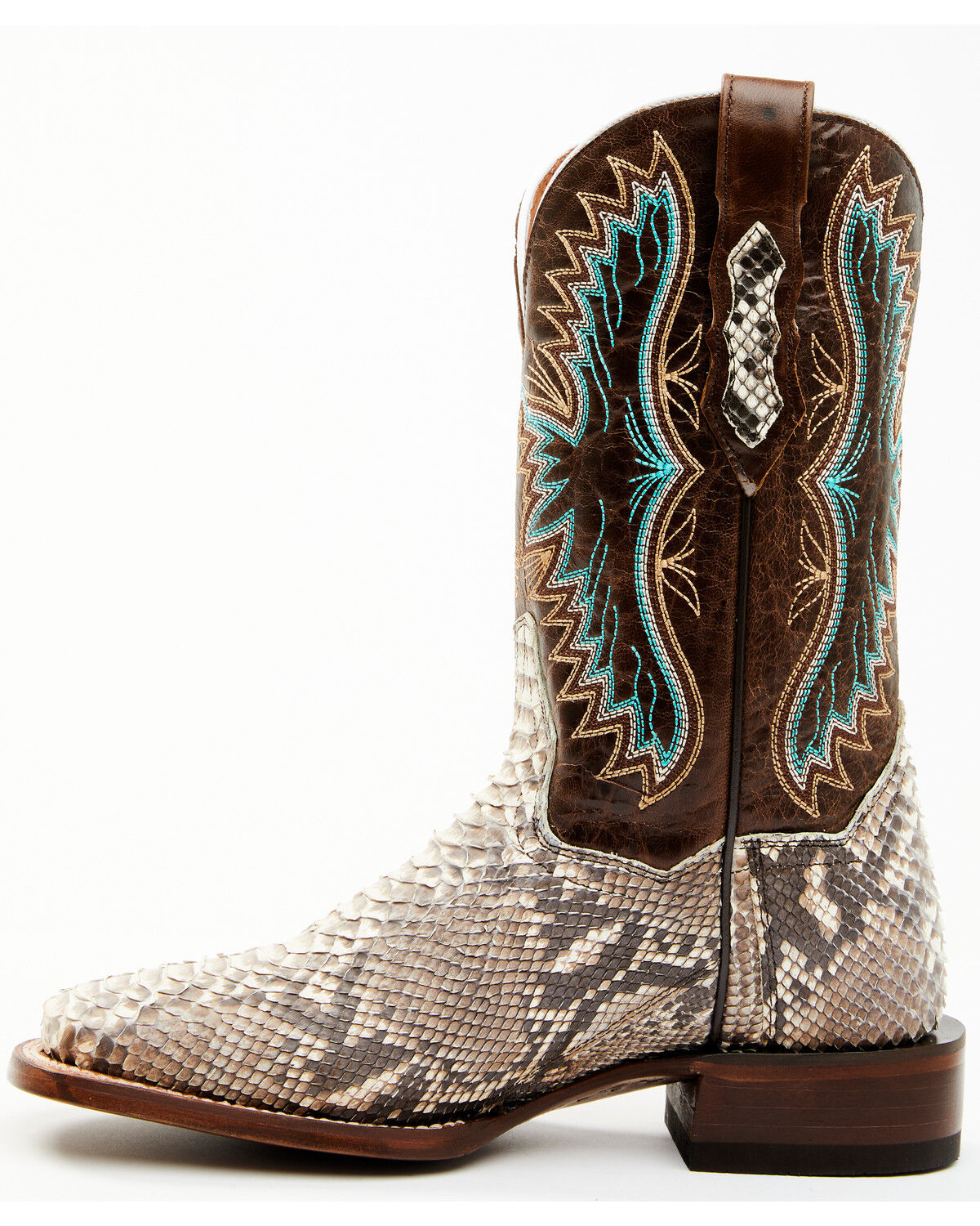 Image #3 - Dan Post Women's Back Cut Natural Python Exotic Western Boot - Broad Square Toe, Natural, hi-res