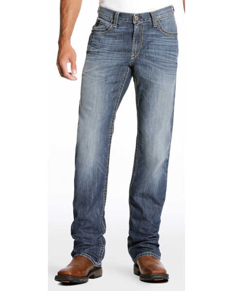 Ariat Men's FR M4 Inherent Boundary Low Rise Bootcut Jeans, Blue, hi-res