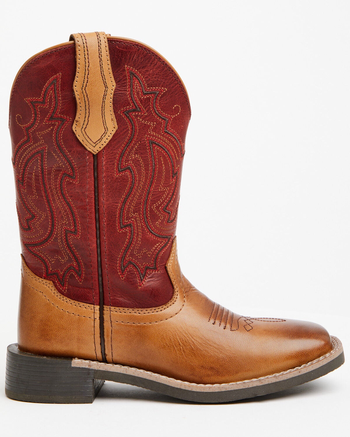 Image #2 - Cody James Boys' Reid Western Boots - Broad Square Toe, Red, hi-res