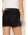 Image #4 - Rock & Roll Denim Women's High Rise Floral Embroidered Velvet Shorts, Black, hi-res