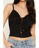 Image #3 - Idyllwind Women's Luna Rose Cut Embroidered Cami, Black, hi-res